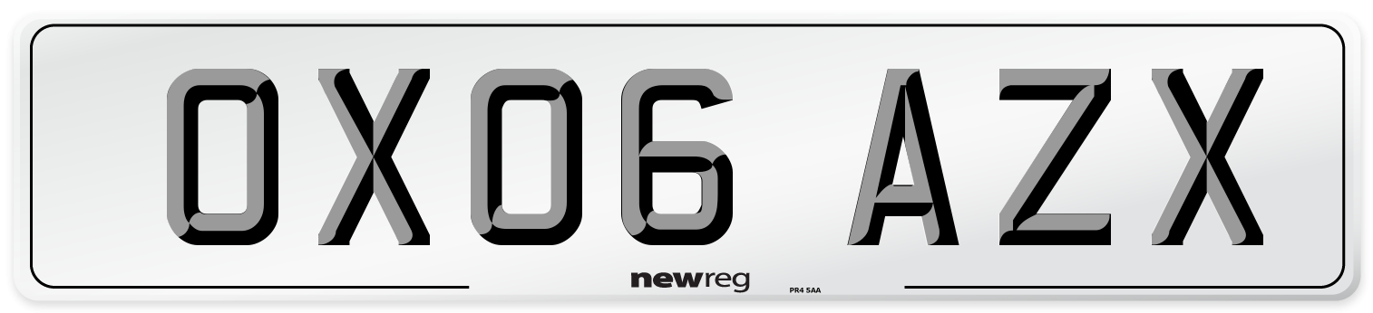 OX06 AZX Number Plate from New Reg